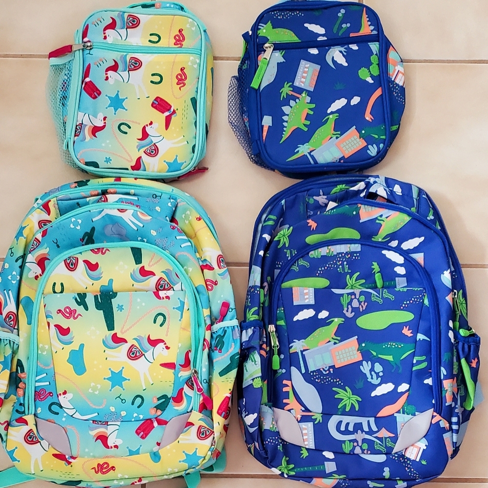 NEW 2 PC Children's Backpack & Lunch Box Set Unicorn OR Dinosaur